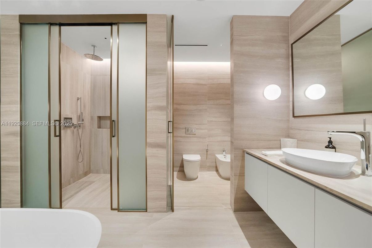 Bathroom, Dual Sink Vanities, Glass Shower, Interior