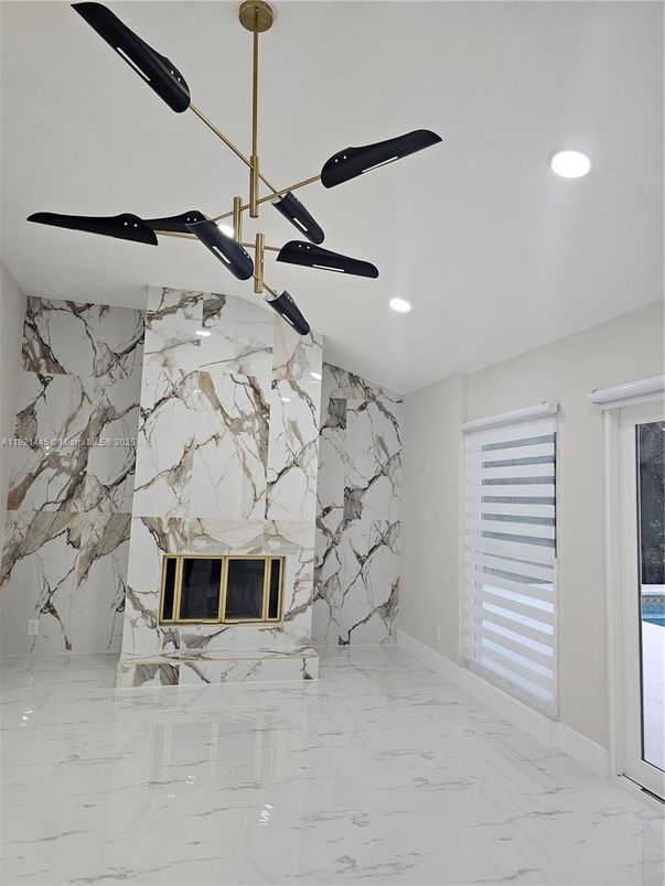 Interior, Marble, Marble Walls, Pendant Lights, Recessed Lighting