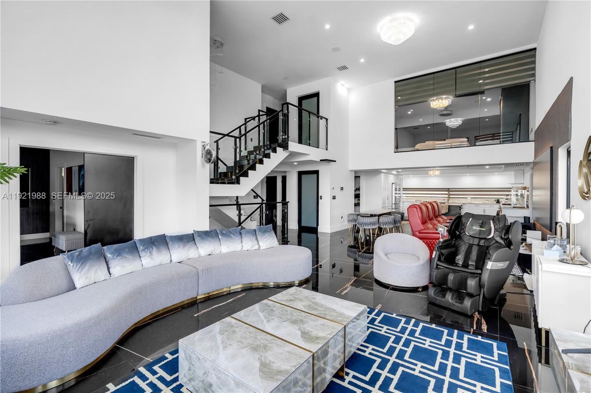 Interior, Living room, Recessed Lighting