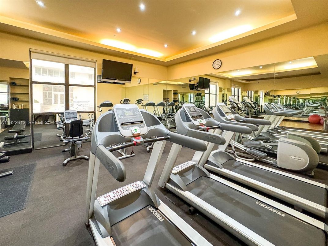 Fitness Equipment, Gym, Interior, Recessed Lighting