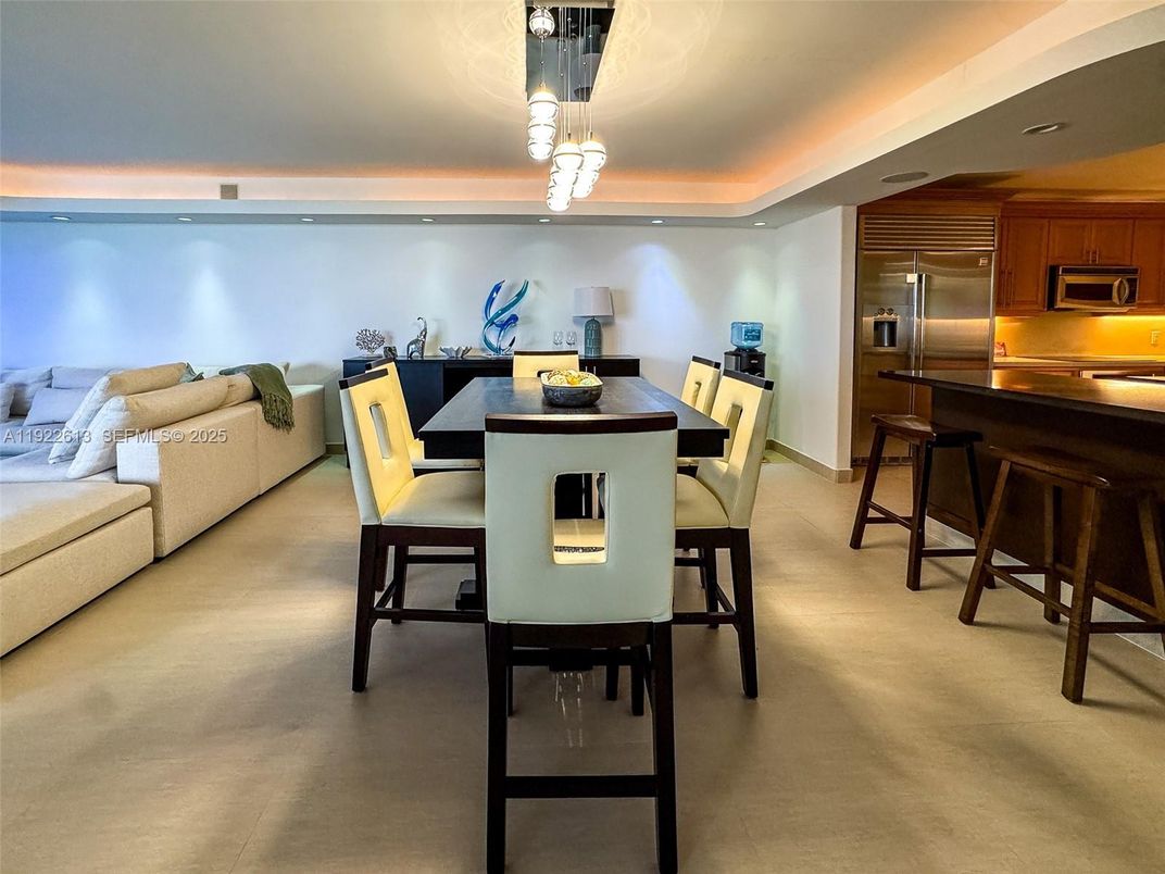 Dining room, Interior, Kitchen, Living room, Recessed Lighting, Stainless Steel Appliances