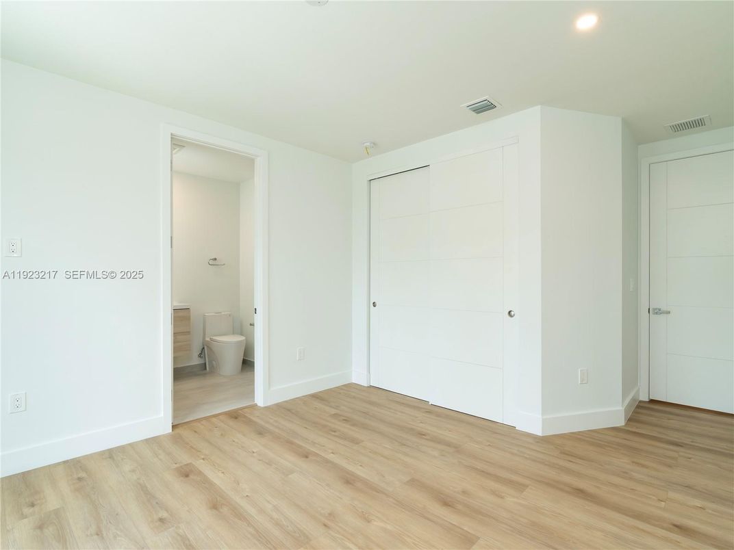 Bathroom, Empty room, Interior, Recessed Lighting, Wood Texture Flooring