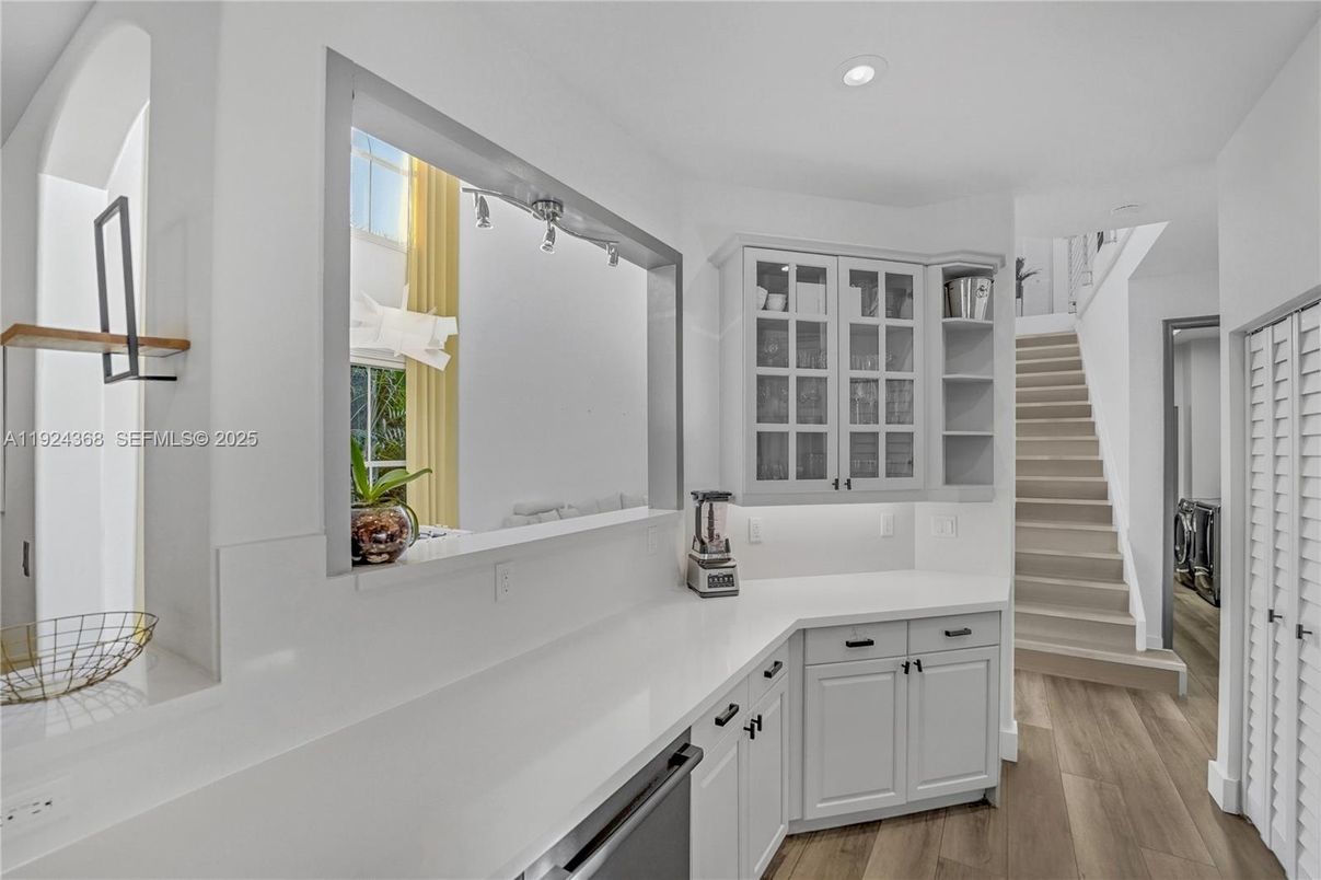 Interior, Kitchen, Recessed Lighting, Wood Texture Flooring