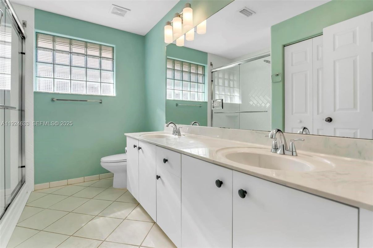 Bathroom, Dual Sink Vanities, Glass Shower, Interior