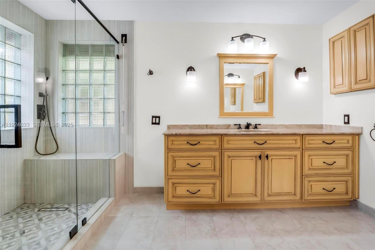 Bathroom, Dual Sink Vanities, Glass Shower, Interior