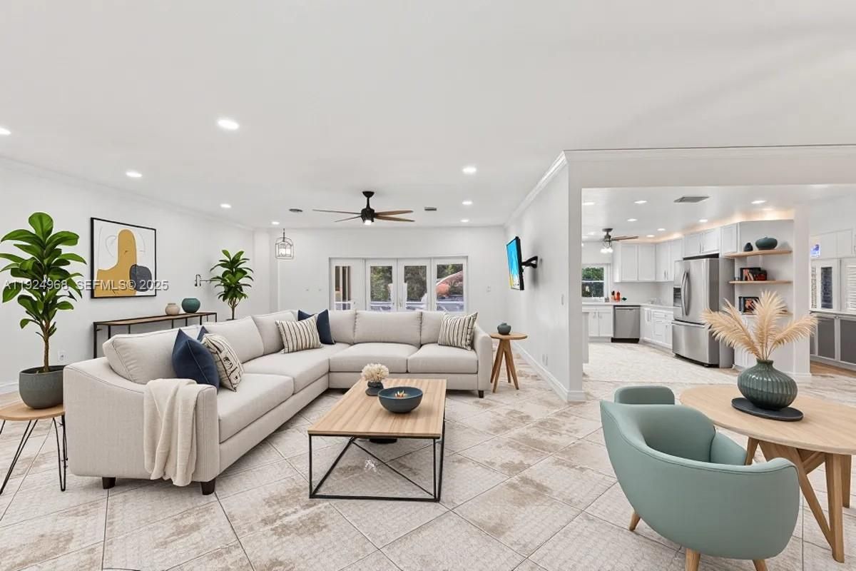 Interior, Kitchen, Living room, Recessed Lighting, Stainless Steel Appliances