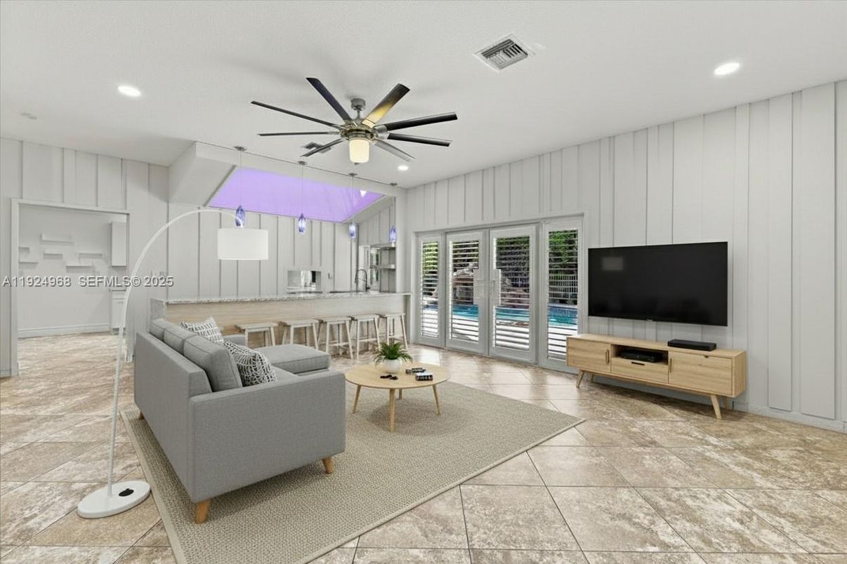 Interior, Living room, Recessed Lighting