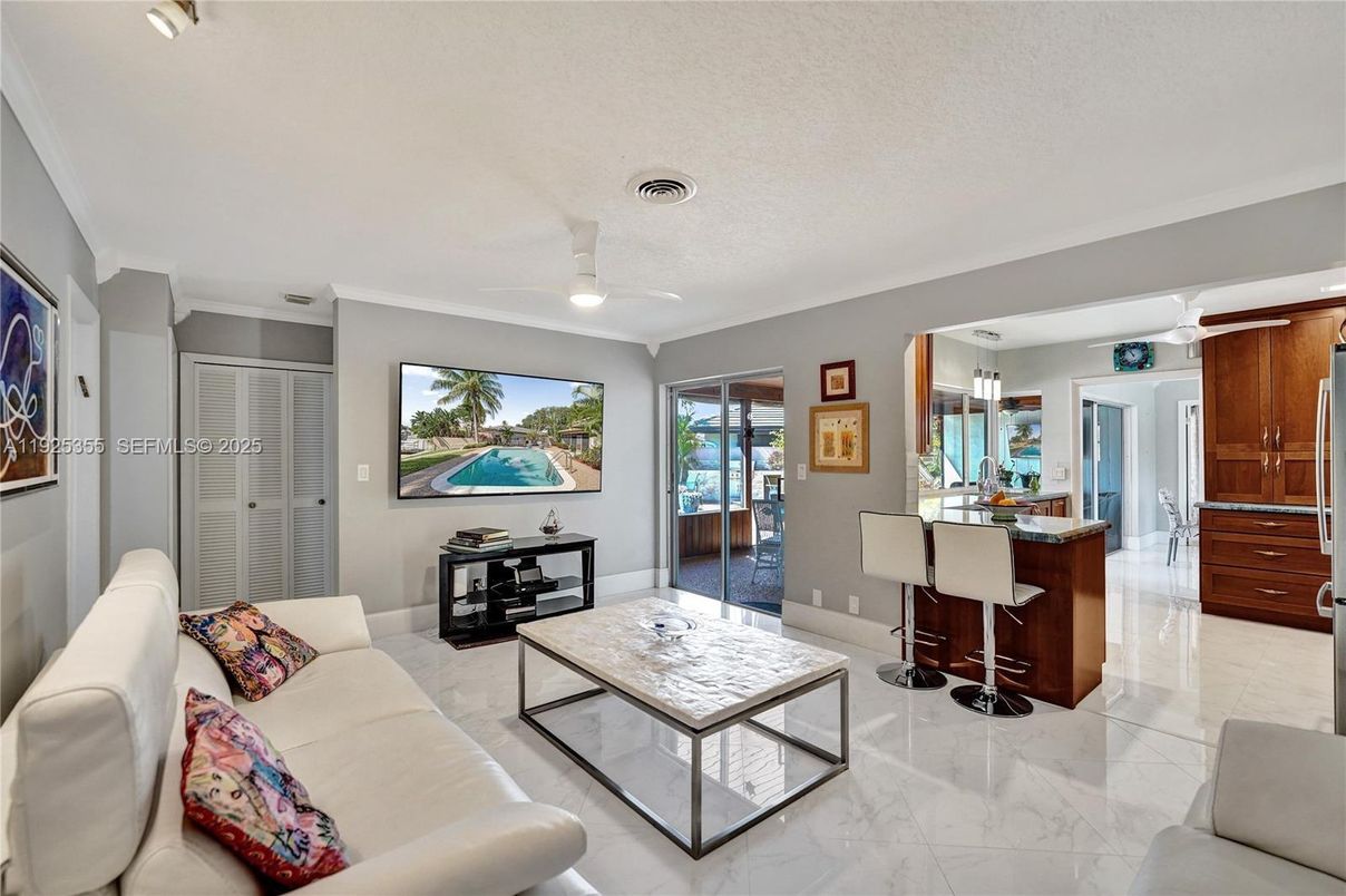 Interior, Living room, Marble, Recessed Lighting, Water