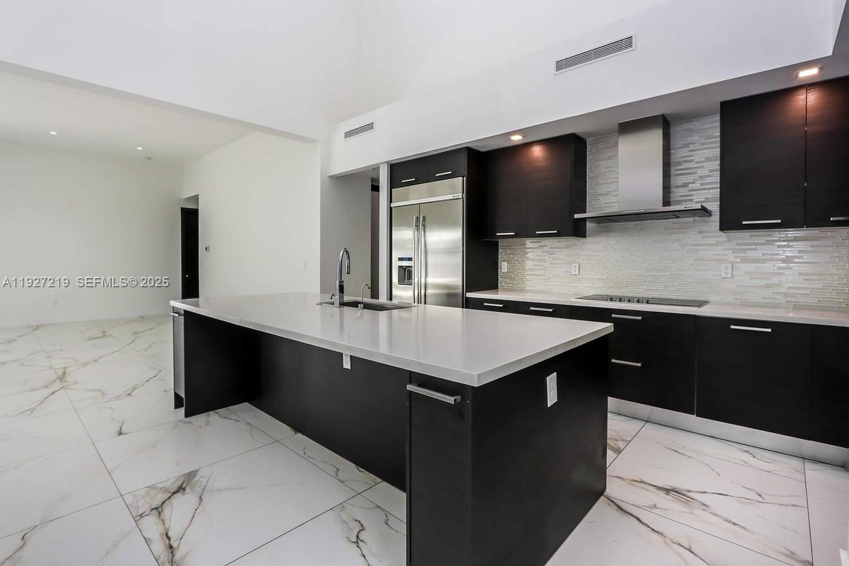 Interior, Kitchen, Marble, Recessed Lighting, Stainless Steel Appliances