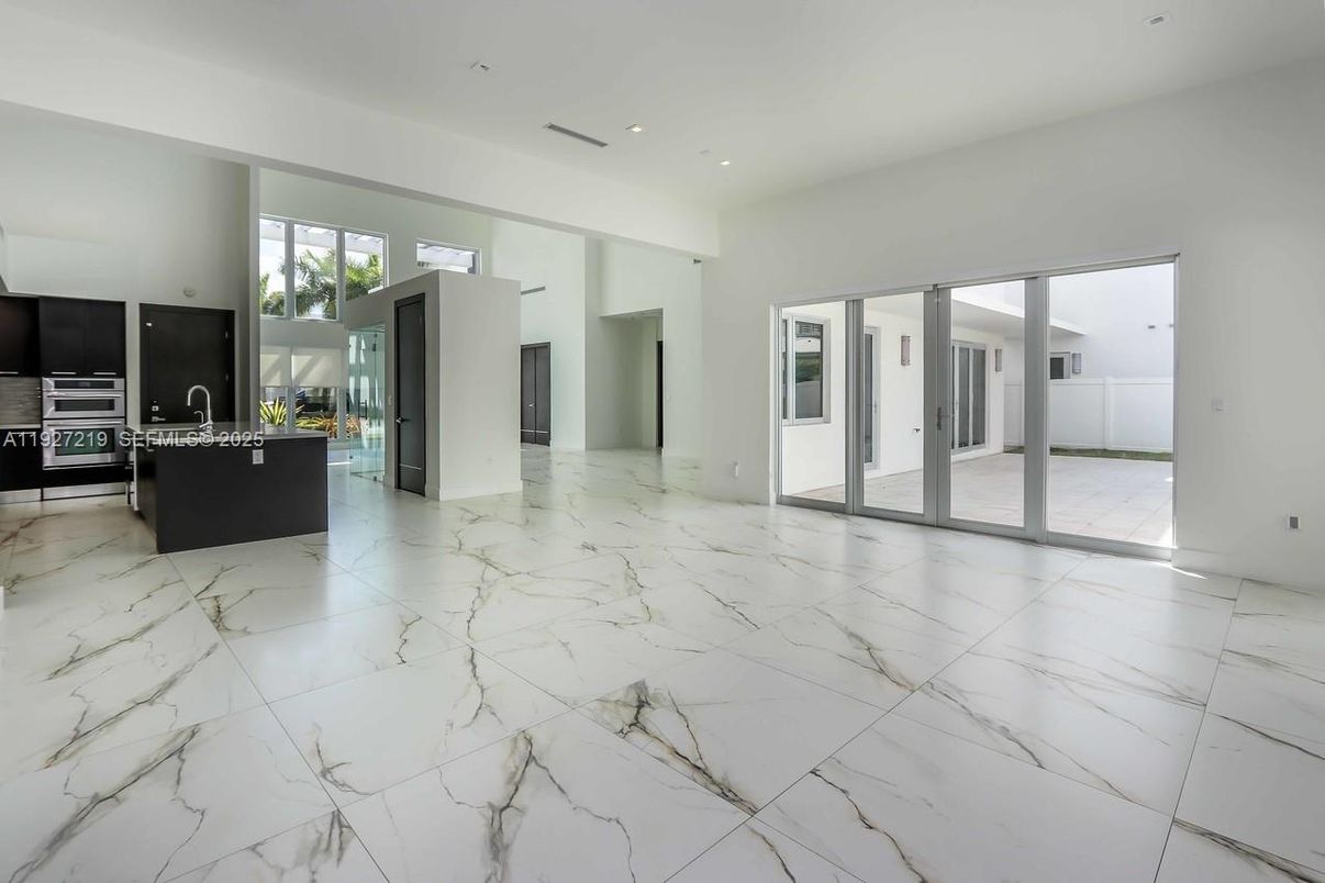 Empty room, Interior, Kitchen, Marble, Recessed Lighting