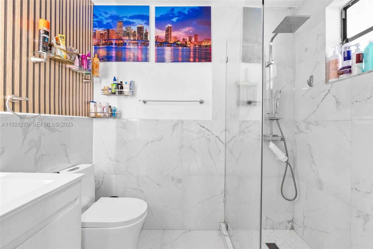 Bathroom, Glass Shower, Interior, Marble, Marble Walls