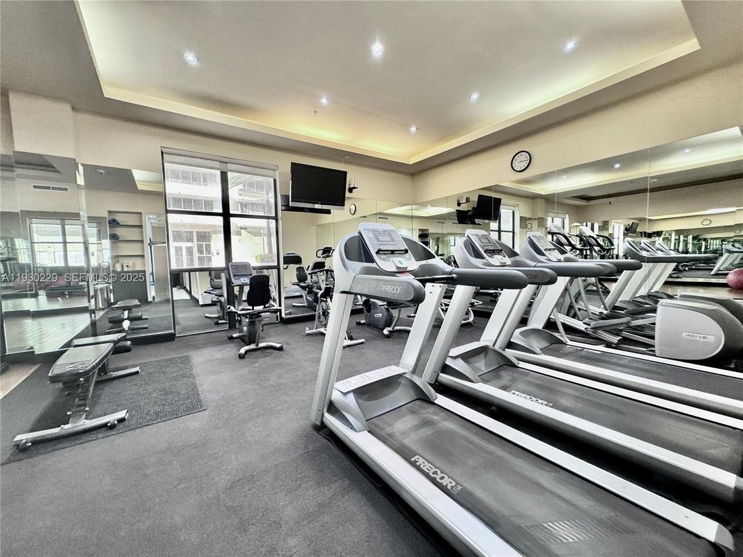 Fitness Equipment, Gym, Interior, Recessed Lighting