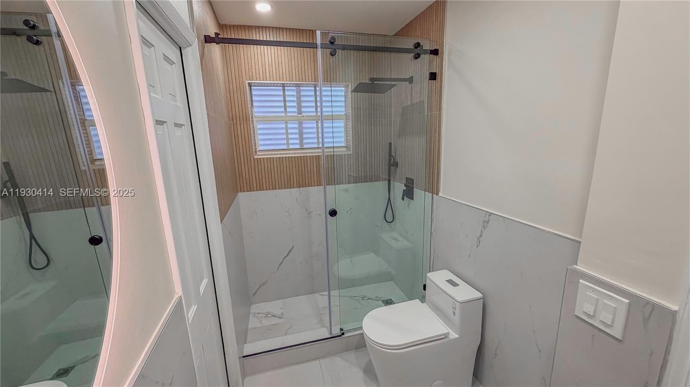 Bathroom, Glass Shower, Interior, Marble Walls