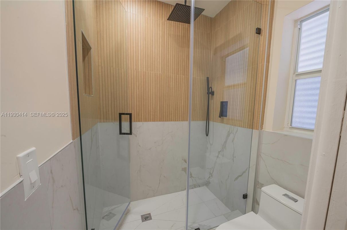 Bathroom, Glass Shower, Interior, Marble Walls