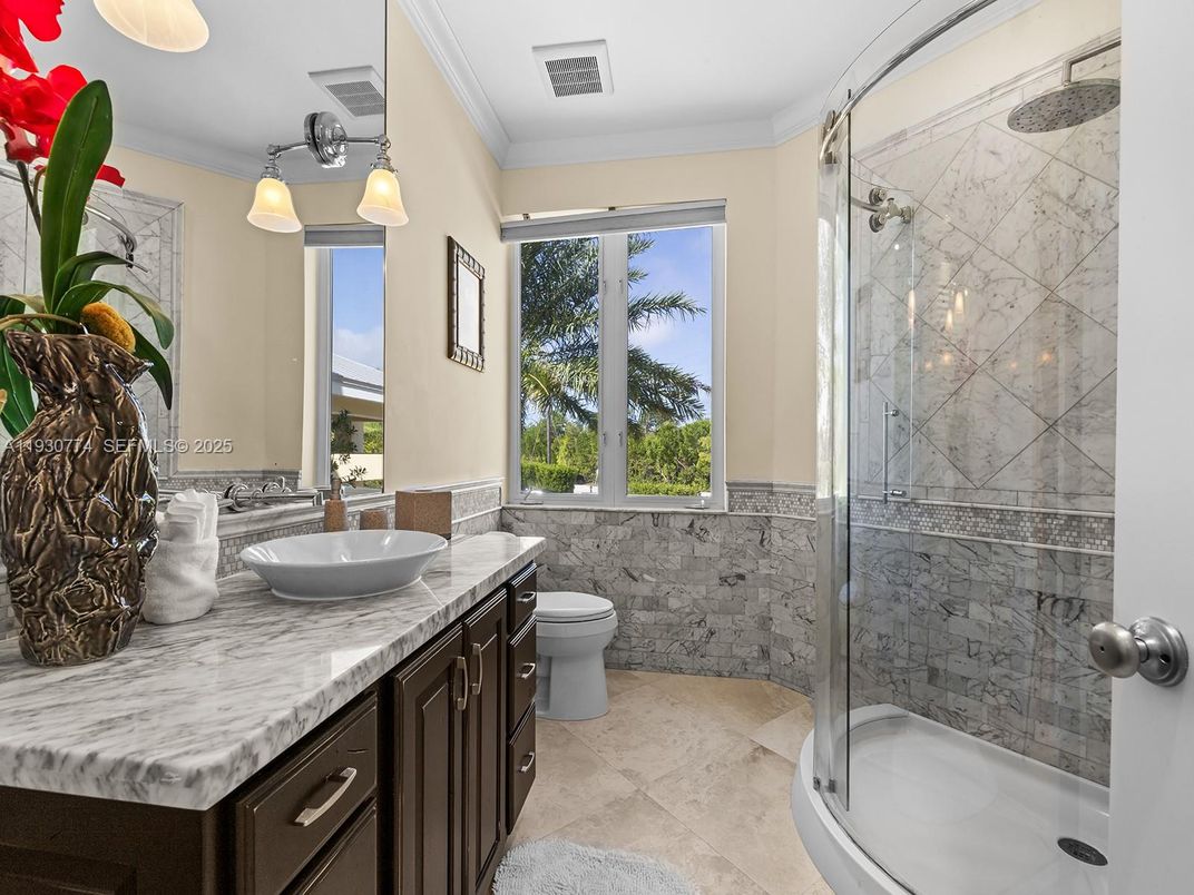 Bathroom, Glass Shower, Interior, Marble Walls