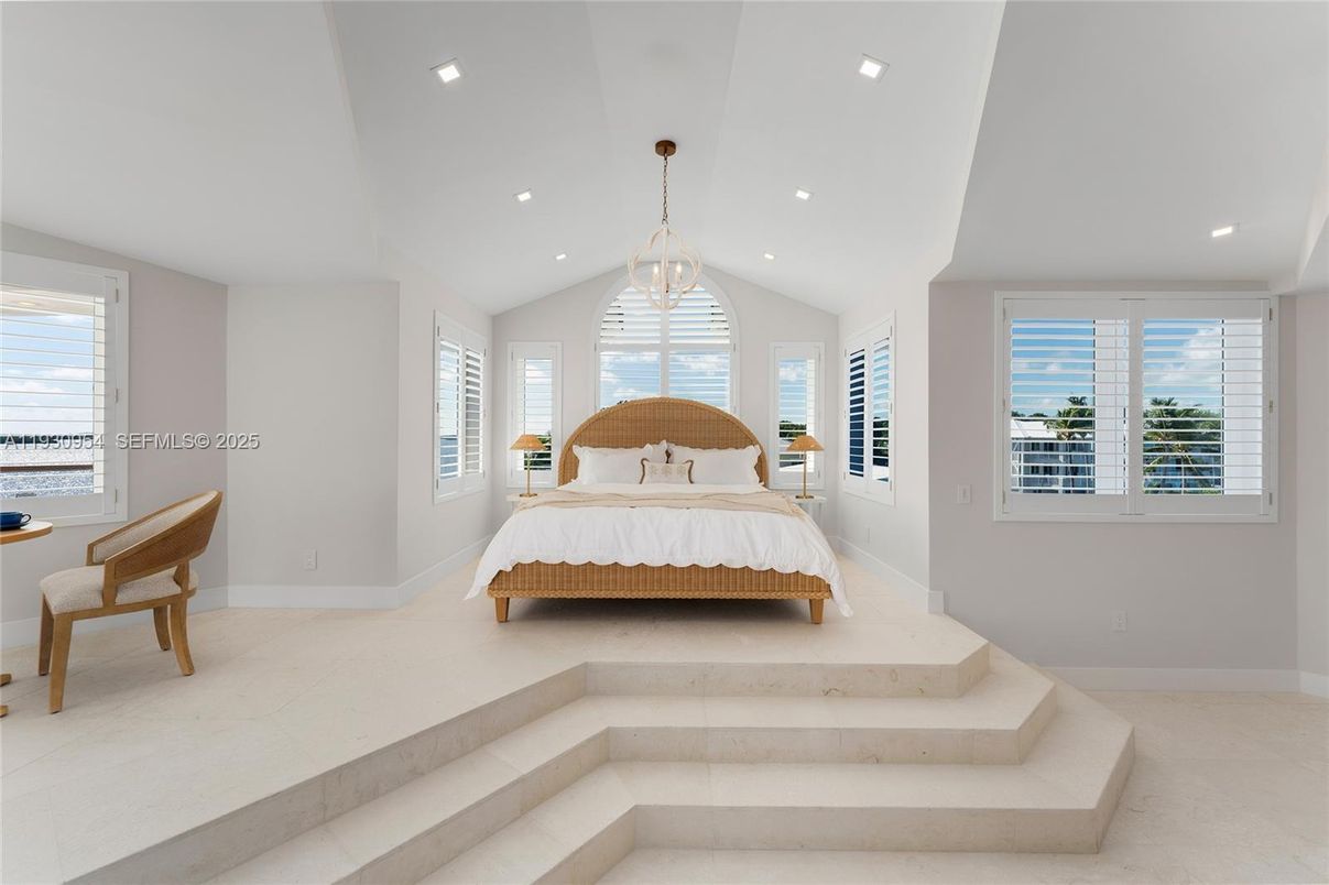 Bedroom, Chandelier, Interior, Recessed Lighting