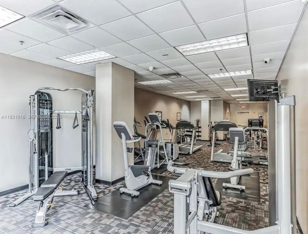 Fitness Equipment, Gym, Interior, Recessed Lighting