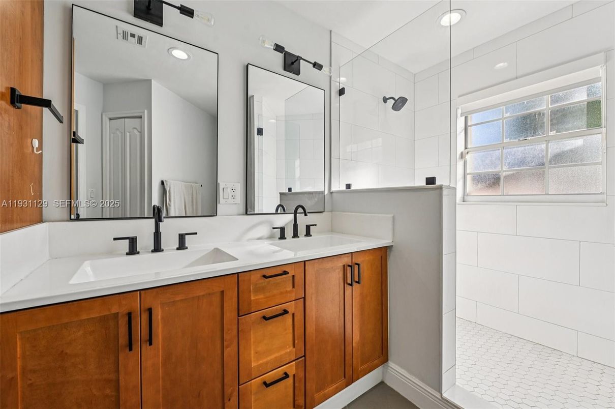 Bathroom, Dual Sink Vanities, Glass Shower, Interior