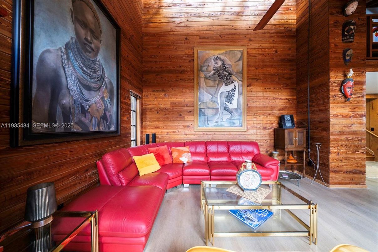 Interior, Living room, Wood Texture Flooring, Wooden Walls