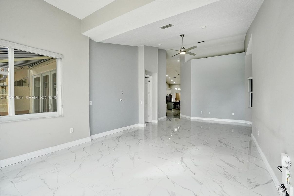 Empty room, Interior, Marble, Pendant Lights, Recessed Lighting