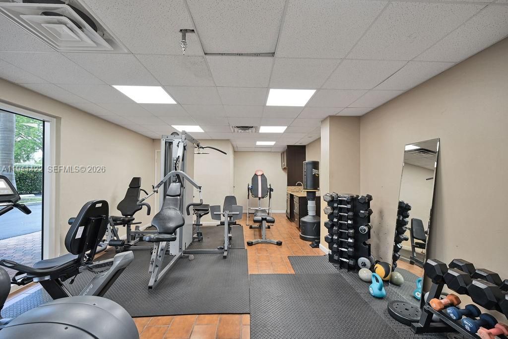 Fitness Equipment, Gym, Interior, Recessed Lighting
