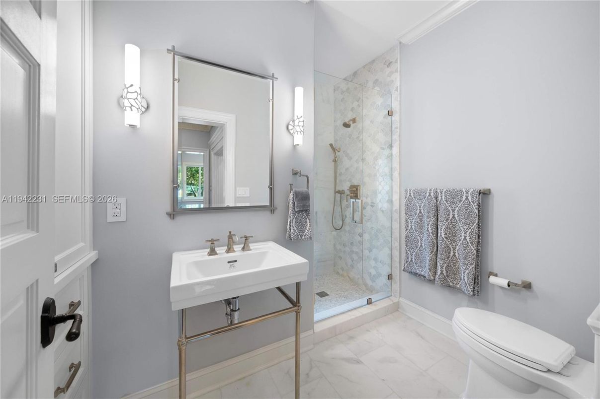 Bathroom, Glass Shower, Interior, Marble, Marble Walls