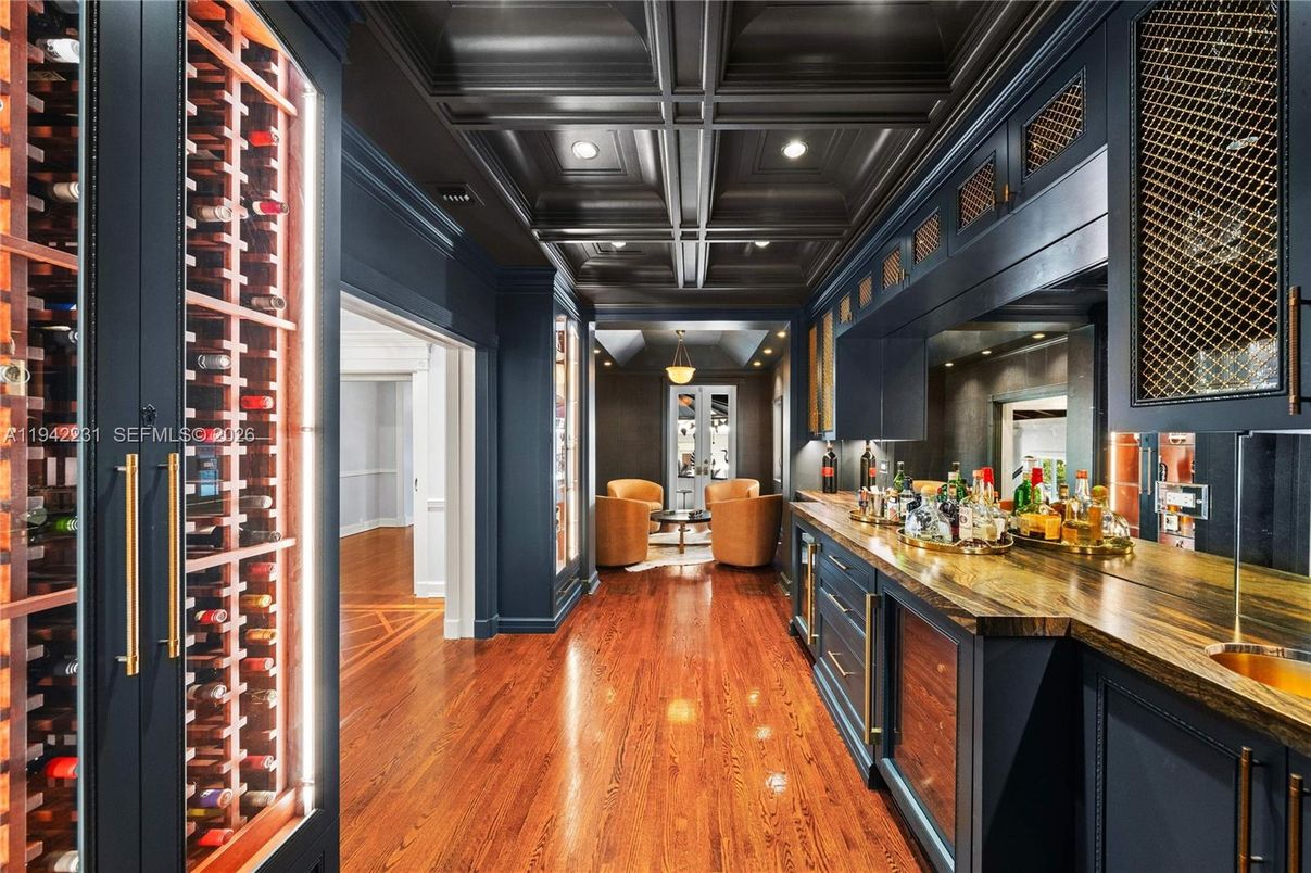 Interior, Recessed Lighting, Wine Storage, Wood Texture Flooring