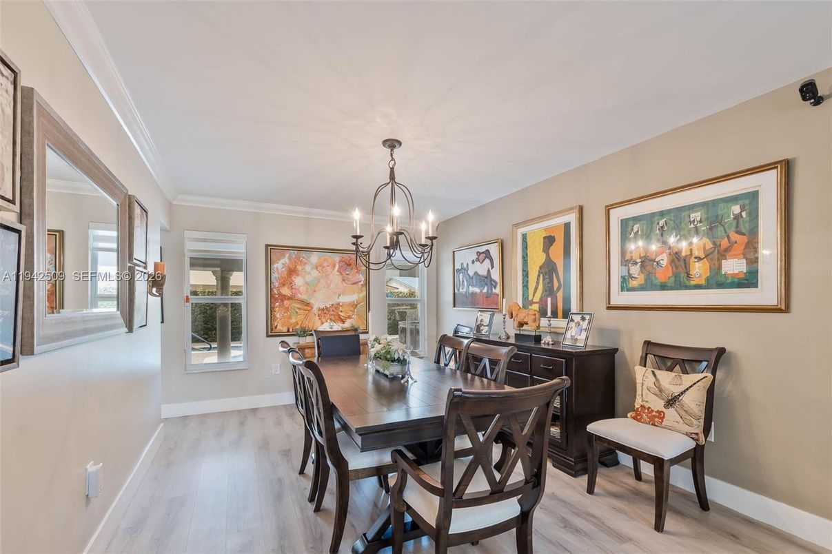 Chandelier, Dining room, Interior, Wood Texture Flooring