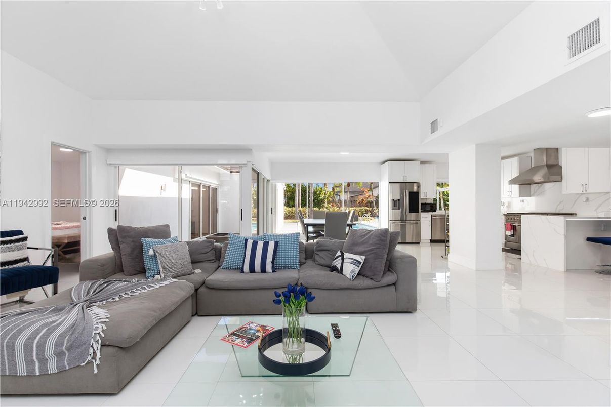 Dining room, Interior, Kitchen, Living room, Recessed Lighting, Stainless Steel Appliances