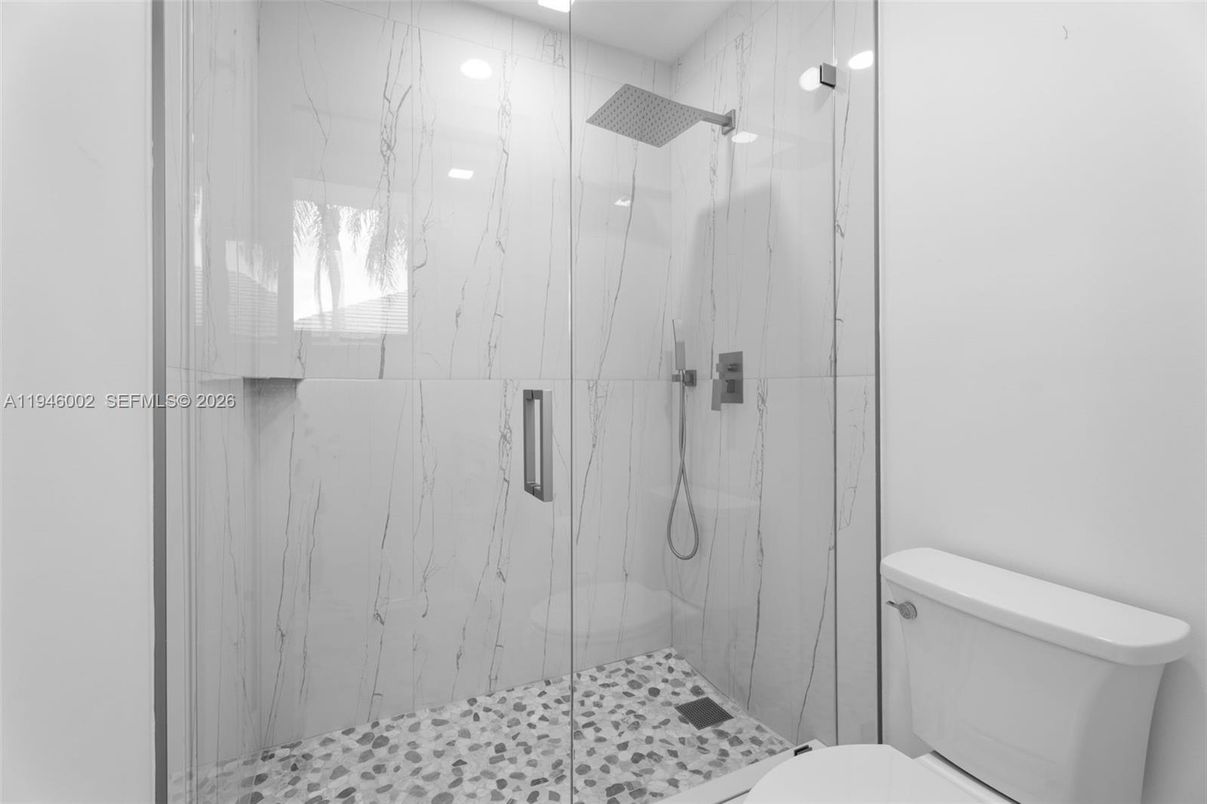Bathroom, Glass Shower, Interior, Marble Walls