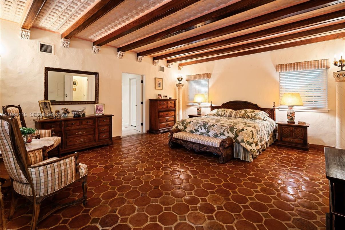 Bedroom, Interior, Wooden Beams