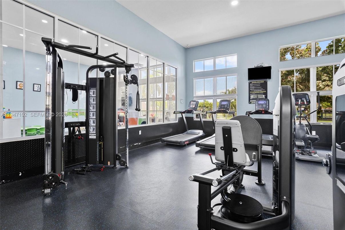 Fitness Equipment, Gym, Interior, Recessed Lighting