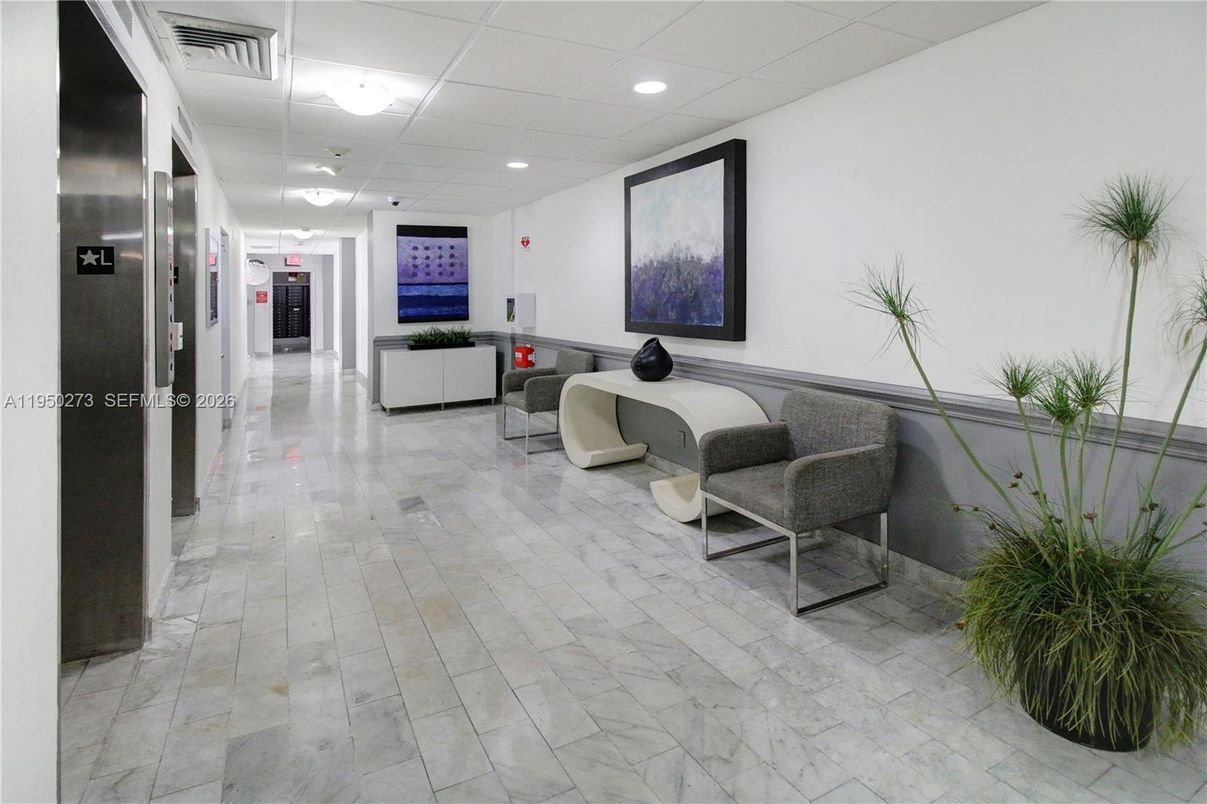 Elevator, Interior, Marble, Recessed Lighting