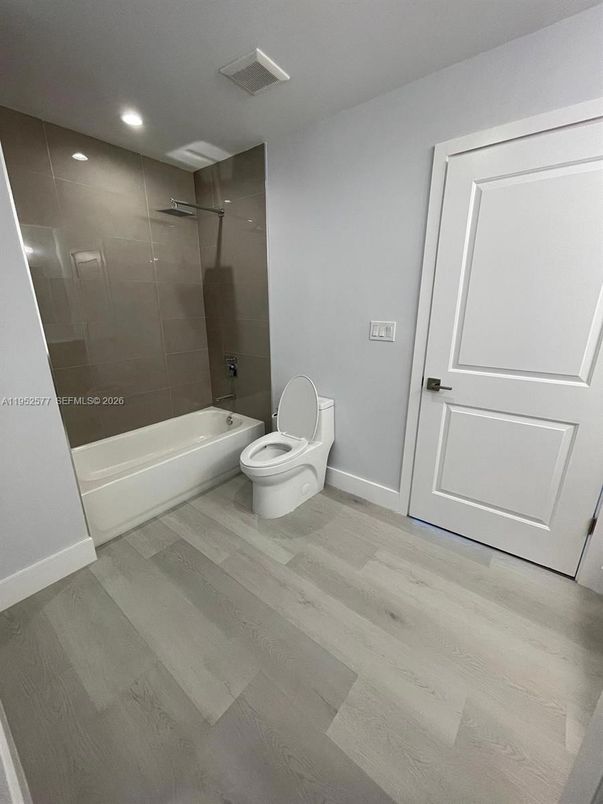 Bathroom, Interior, Recessed Lighting, Wood Texture Flooring