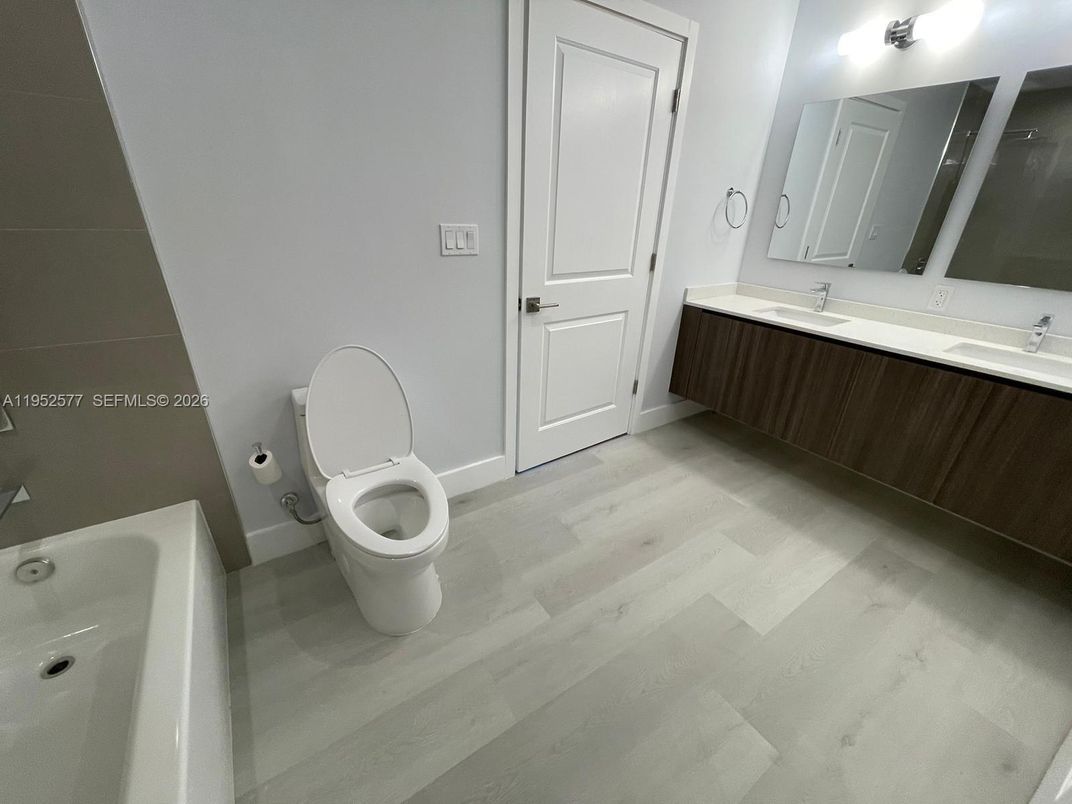 Bathroom, Dual Sink Vanities, Interior, Wood Texture Flooring