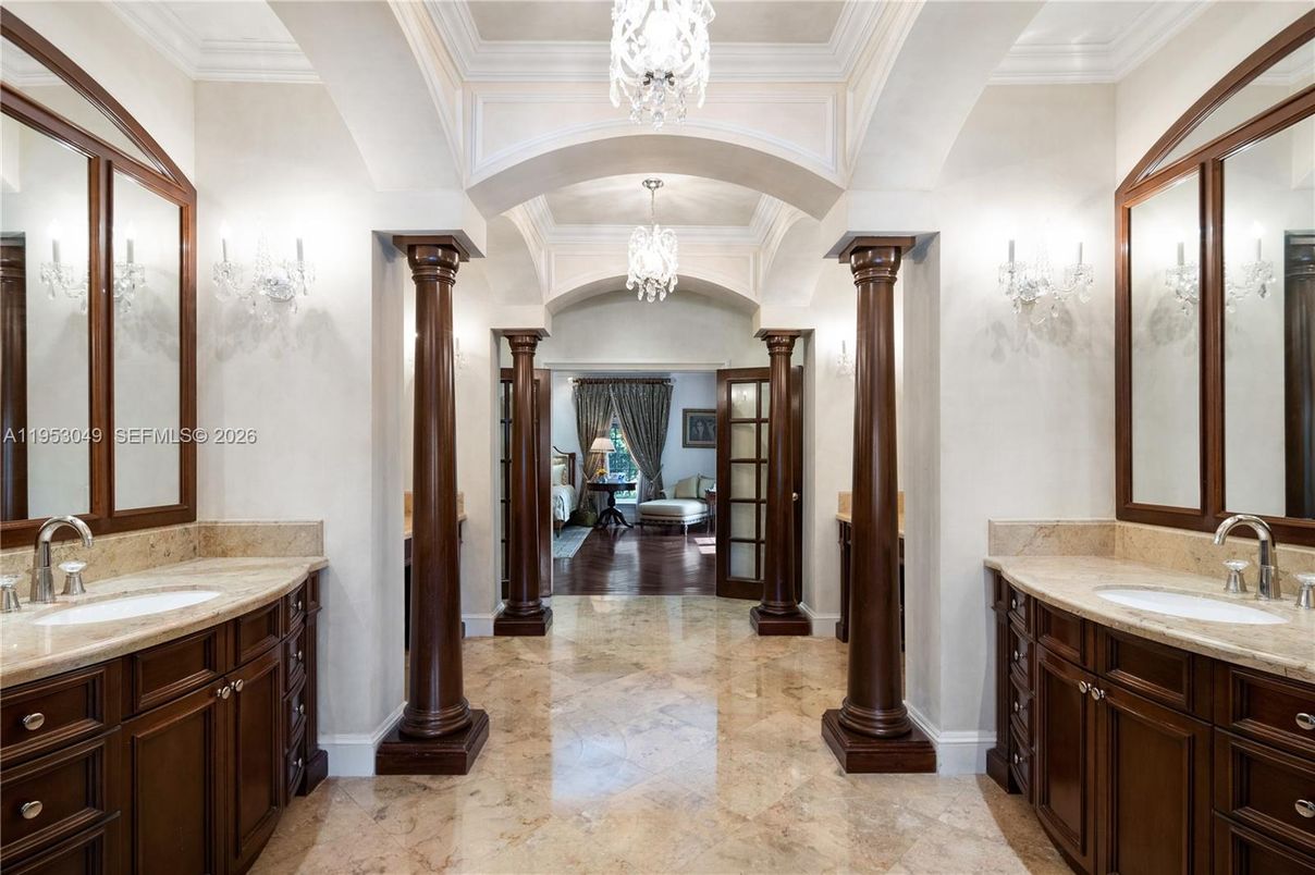 Bathroom, Chandelier, Dual Sink Vanities, Interior