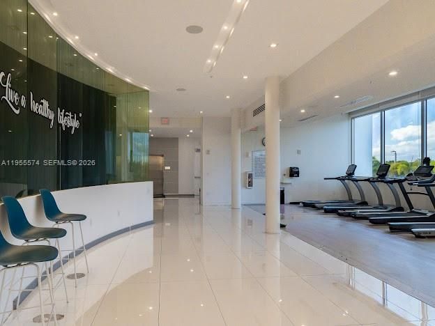 Fitness Equipment, Gym, Interior, Recessed Lighting