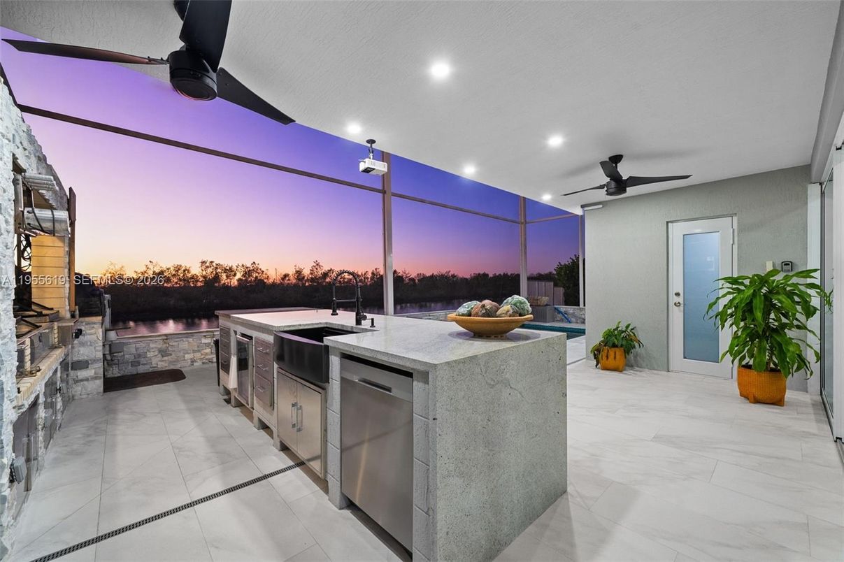 Interior, Kitchen, Marble, Recessed Lighting