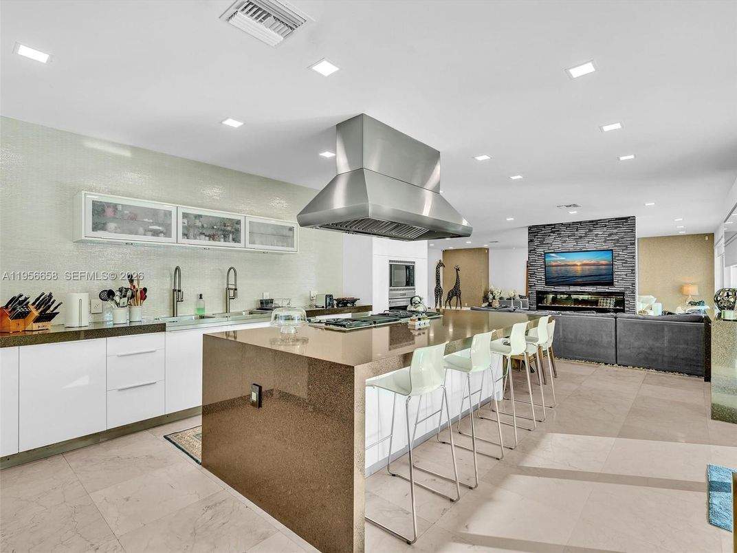 Interior, Kitchen, Living room, Recessed Lighting, Stainless Steel Appliances