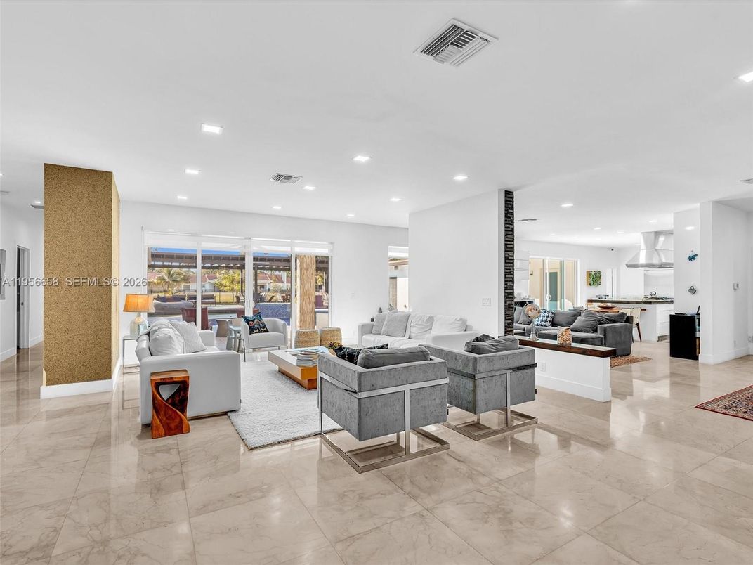 Interior, Kitchen, Living room, Marble, Recessed Lighting