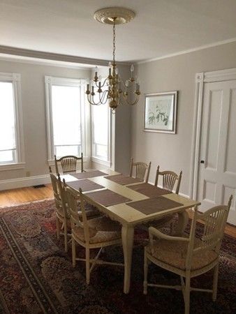 Chandelier, Dining room, Interior, Wood Texture Flooring