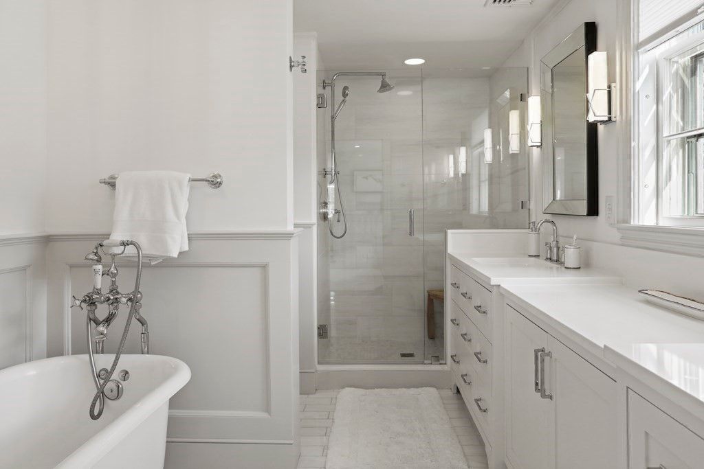 Bathroom, Dual Sink Vanities, Free Standing Baths, Glass Shower, Interior, Recessed Lighting