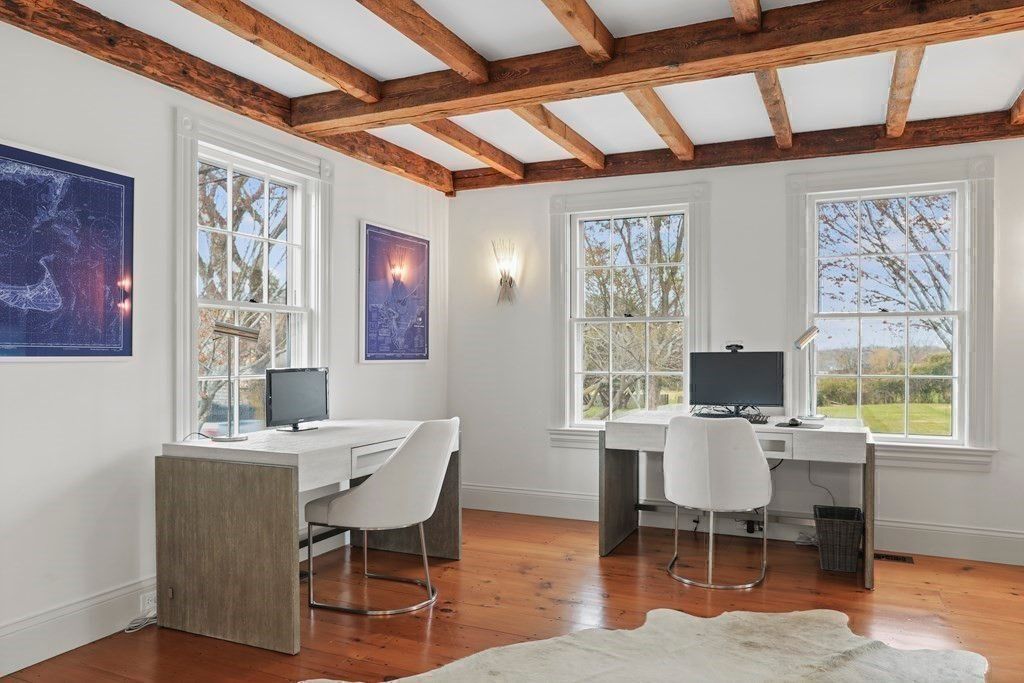 Home Office, Interior, Wooden Beams, Wood Texture Flooring