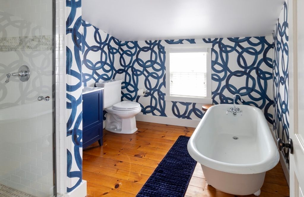 Bathroom, Free Standing Baths, Interior, Wood Texture Flooring