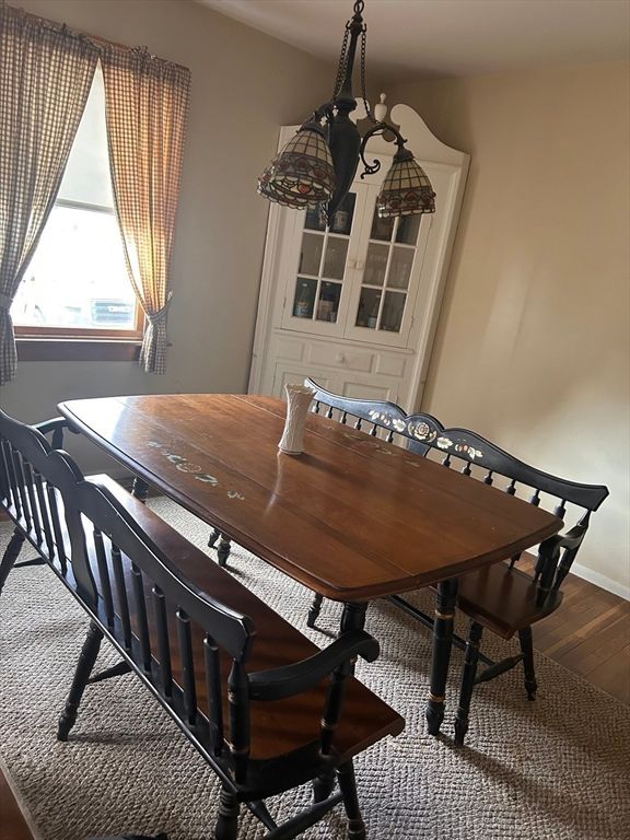 Chandelier, Dining room, Interior, Wood Texture Flooring