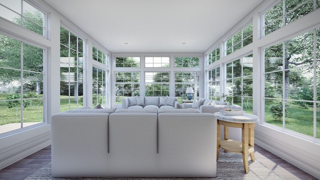 Interior, Living room, Recessed Lighting, Sun Room, Wood Texture Flooring