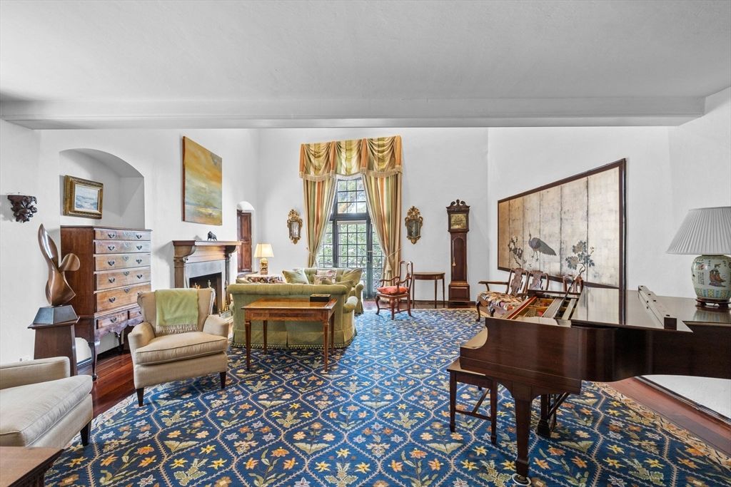 Fireplace, Interior, Living room, Piano, Wood Texture Flooring