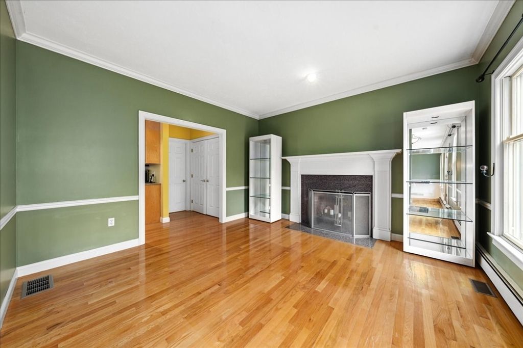 Empty room, Fireplace, Interior, Wood Texture Flooring