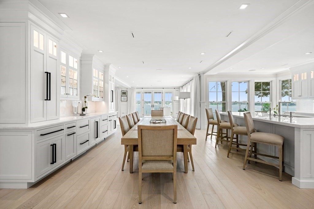 Dining room, Interior, Kitchen, Recessed Lighting, Wood Texture Flooring
