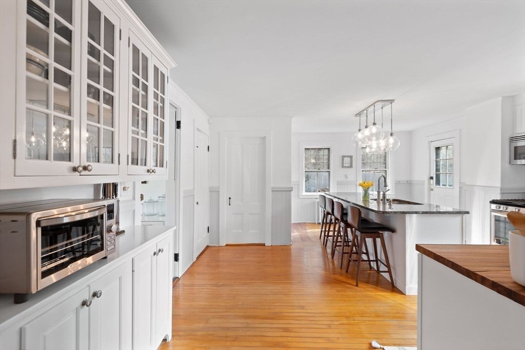 Interior, Kitchen, Pendant Lights, Stainless Steel Appliances, Wood Texture Flooring